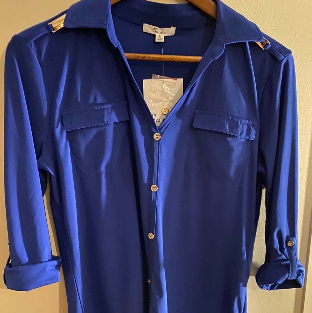 Electric Blue blouse.